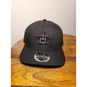 Houston Astros New Era 9Forty A-Frame Snapback Charcoal Blackout Hat Cap NWT